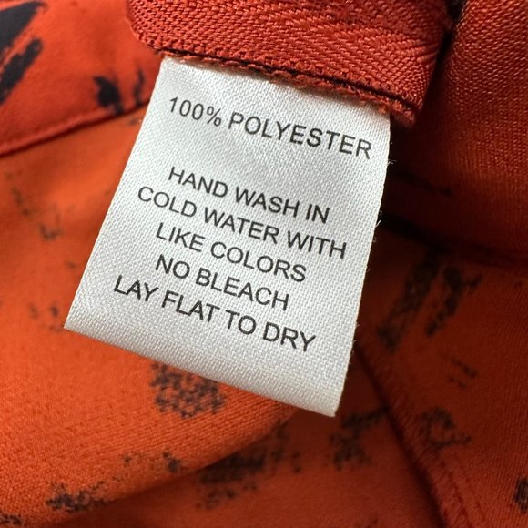 Harlowe & Graham Mini Skirt Pleated Pockets XS Zipper Closure Orange & Black - Picture 6 of 12